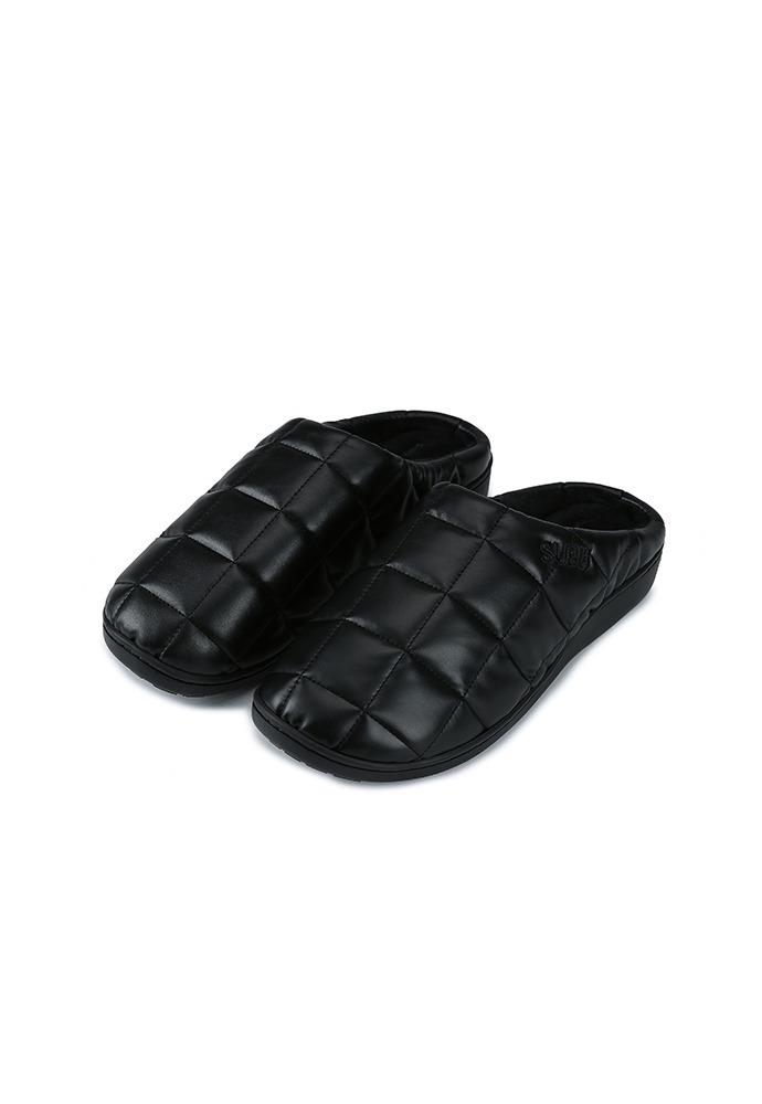 SUBU X Tonywack Quilted Leather Down Sandal_ Black