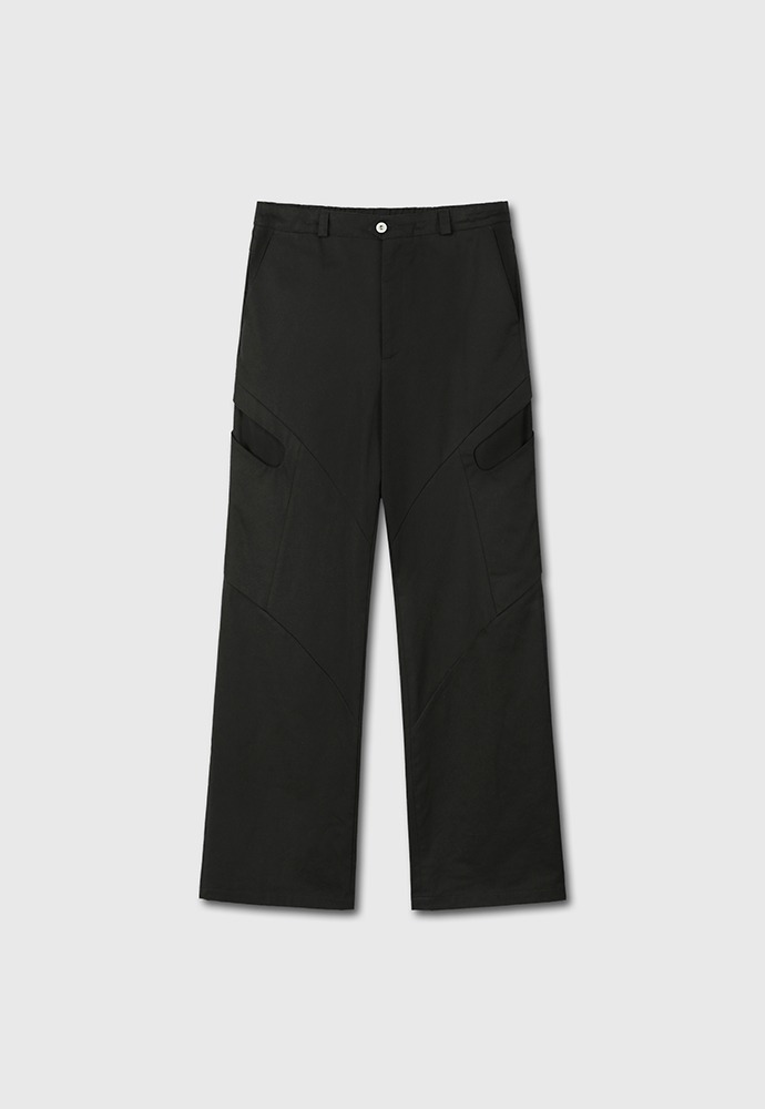 High Density Curved Multi-Pocket Pants_ Black