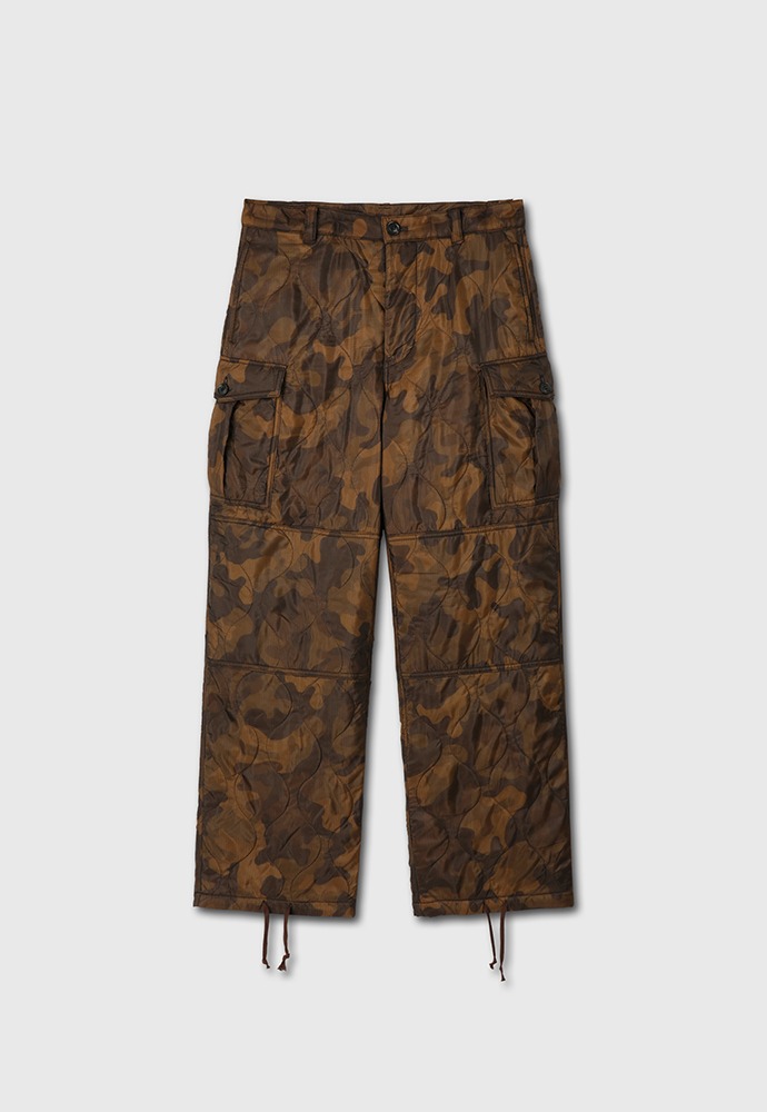 Utility Puffed Quilting Cargo Pants_ Woodland Camo