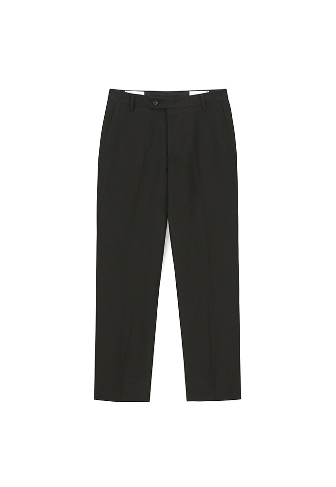 Linen-blend Classic Trousers_ Black