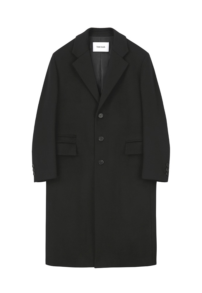 Single Breasted Tailored Coat_ Black Cashmere