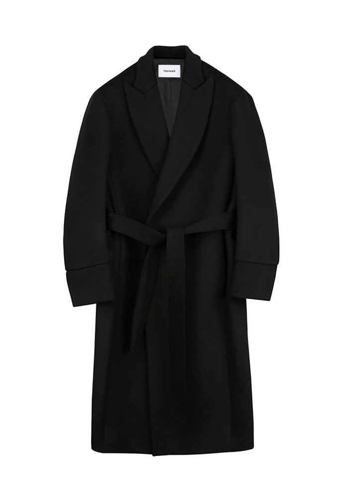 Crudo Cashmere Robe Coat_ Black